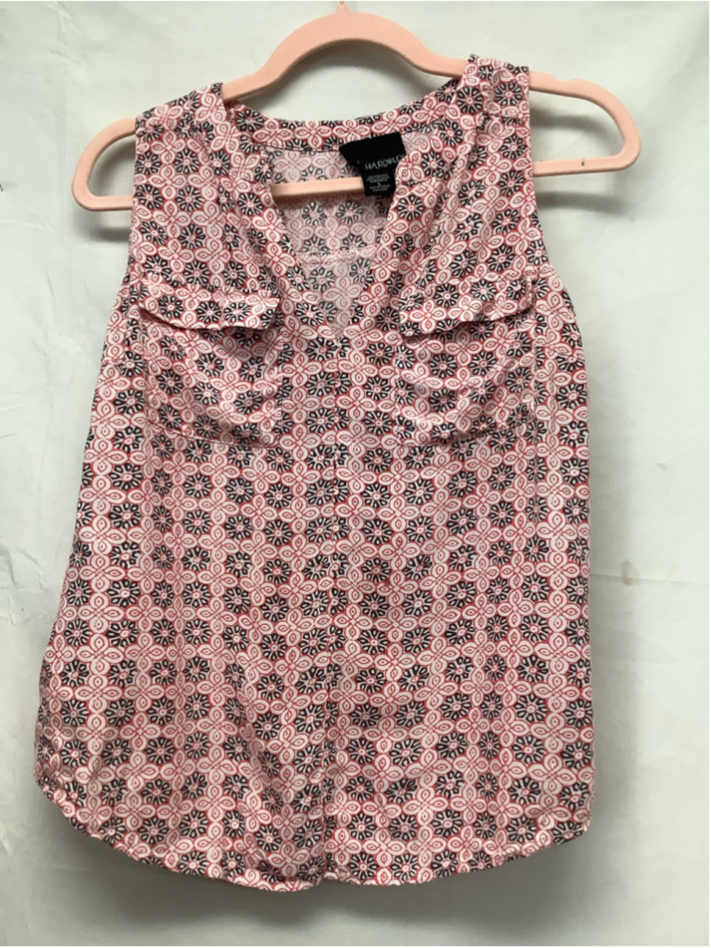 Women's Cynthia Rowley Tank Top Size L White Pink Floral Print